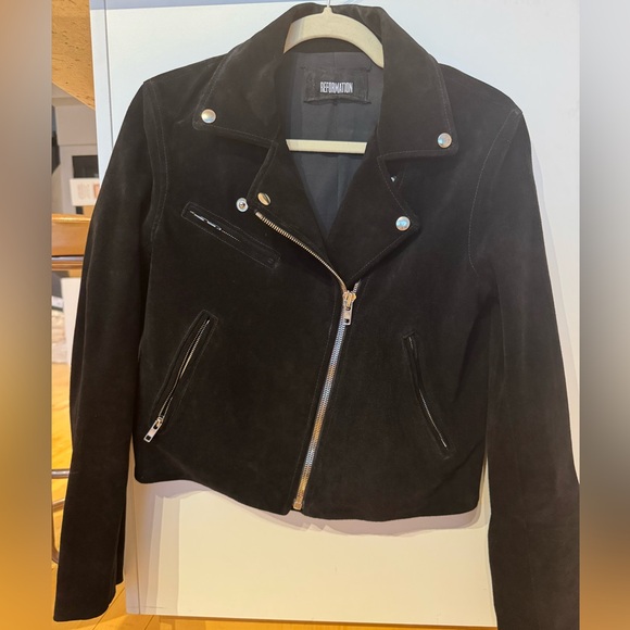Reformation Black Suede Biker Jacket - Picture 3 of 7
